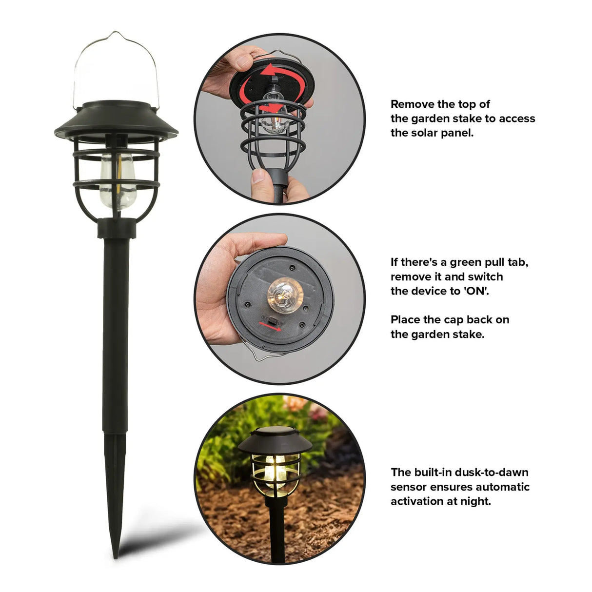 2-In-1 Solar Stake & Hanging Light, Set of 4 Crosslight