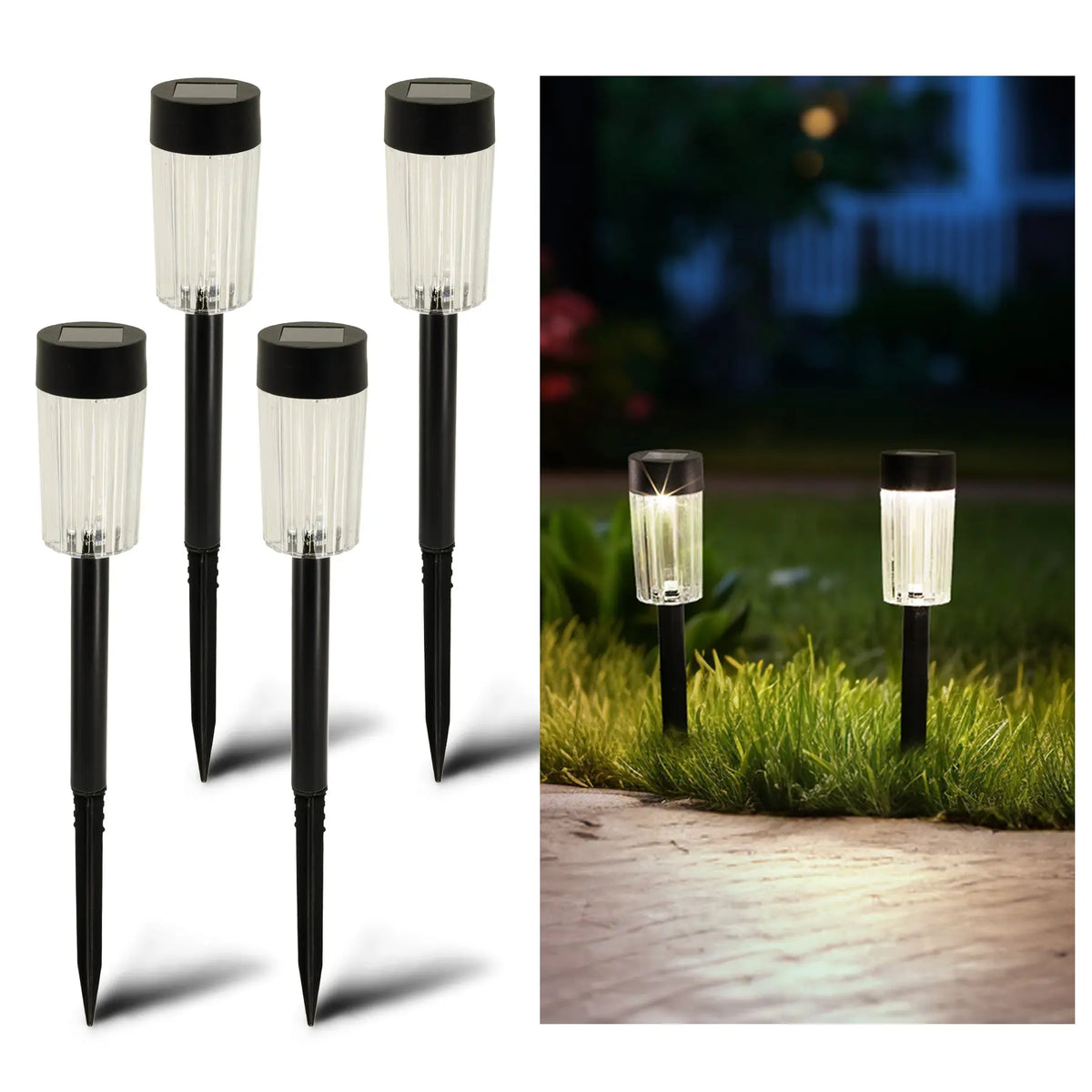 Mainstays LED Classic Column Path Light and Garden Light, Black Finish (12-Pack)
