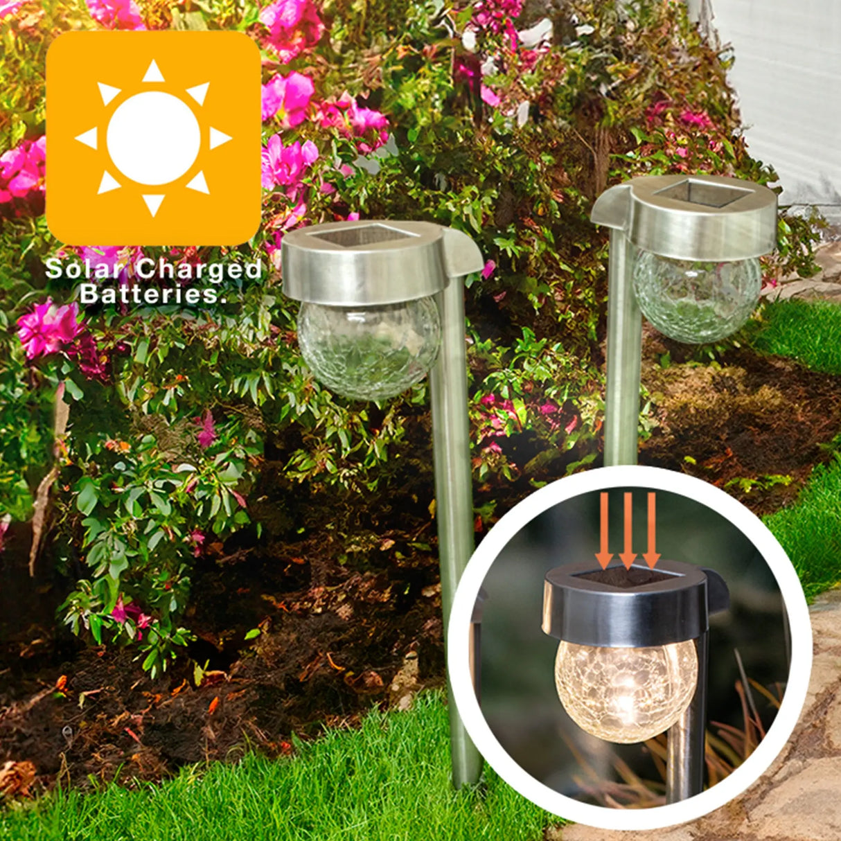 Hanging Crackle Ball Solar Pathway Light, Set of 4 ShopFGI