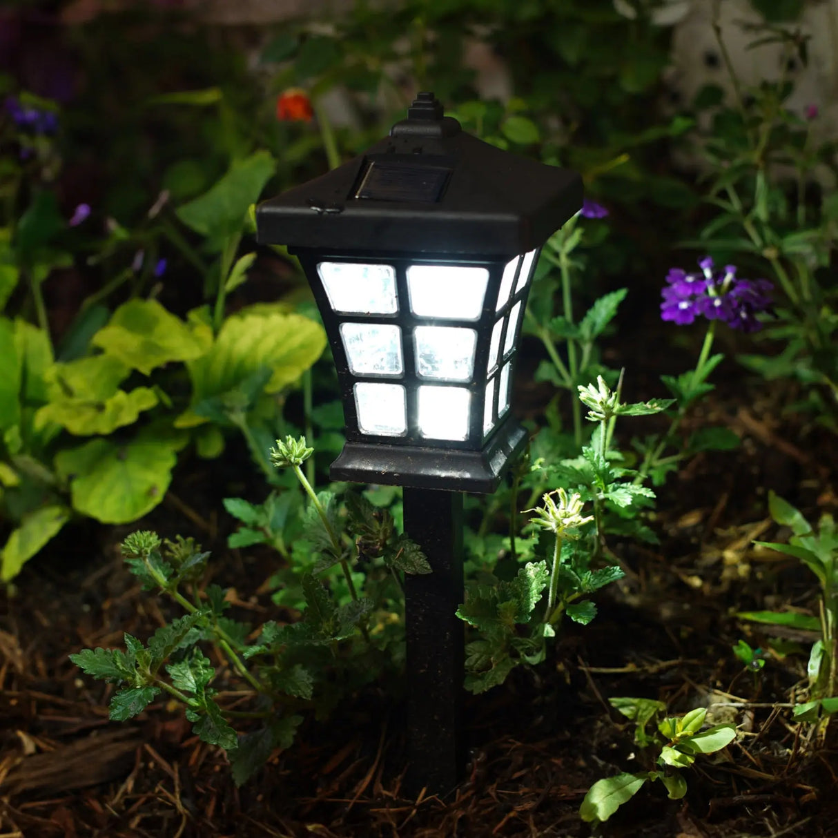 6 Pack Pagoda Solar Walkway Decorative Light, Illuminate your Garden | Perfect for Outdoor Pathways, Front Porch, Yards, Driveways (Black, Warm White) ShopFGI