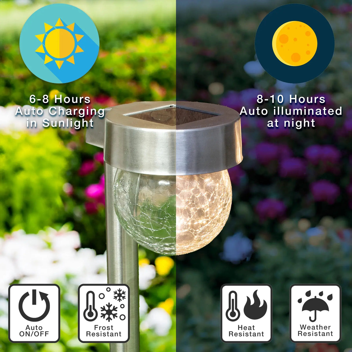 Hanging Crackle Ball Solar Pathway Light, Set of 4 ShopFGI