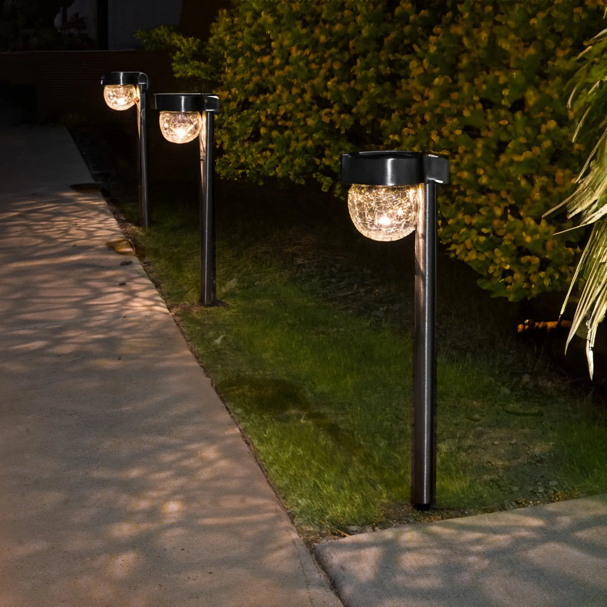 Hanging Crackle Ball Solar Pathway Light, Set of 4 ShopFGI