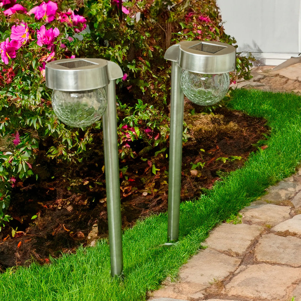 Hanging Crackle Ball Solar Pathway Light, Set of 4 ShopFGI