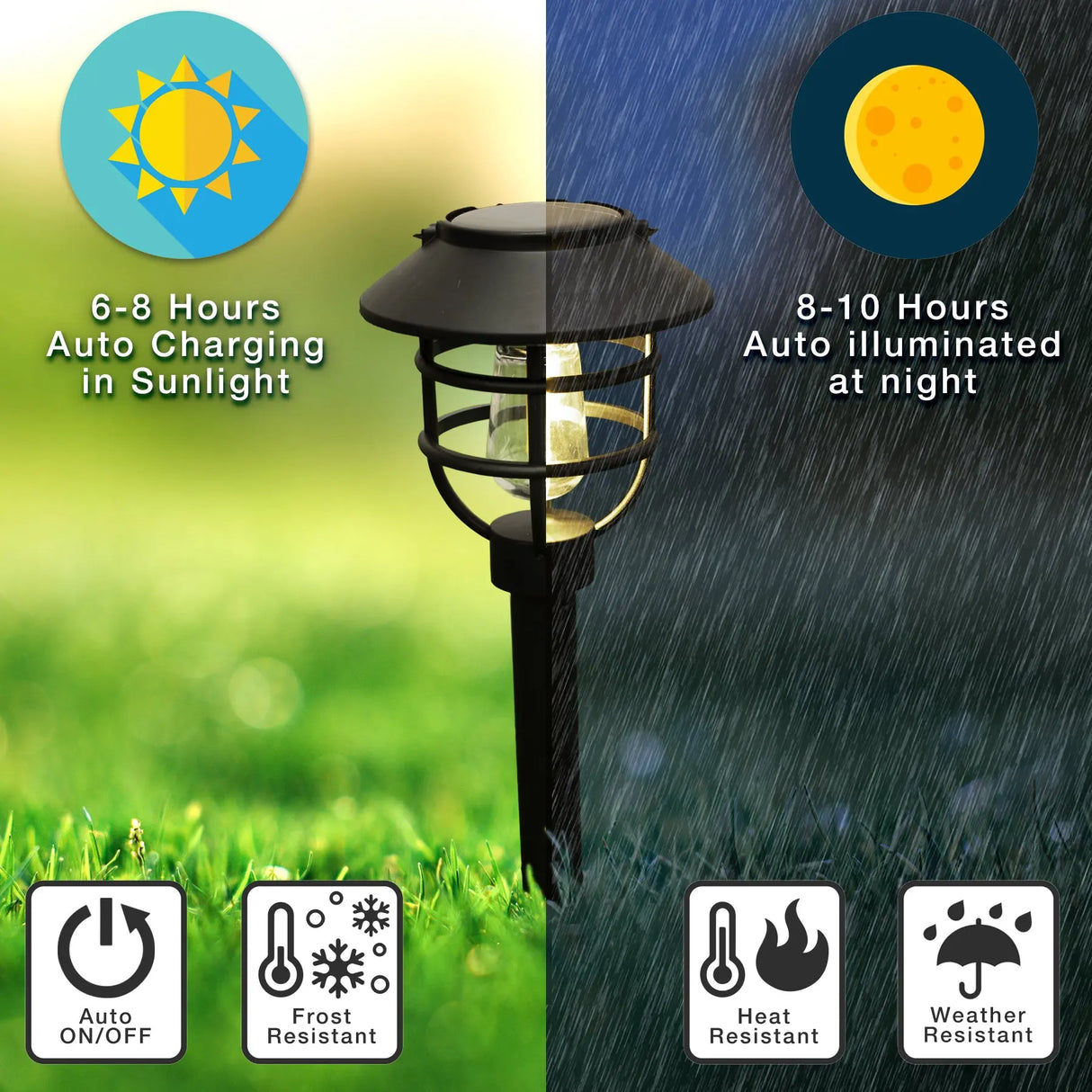 2-In-1 Solar Stake & Hanging Light, Set of 4 Crosslight
