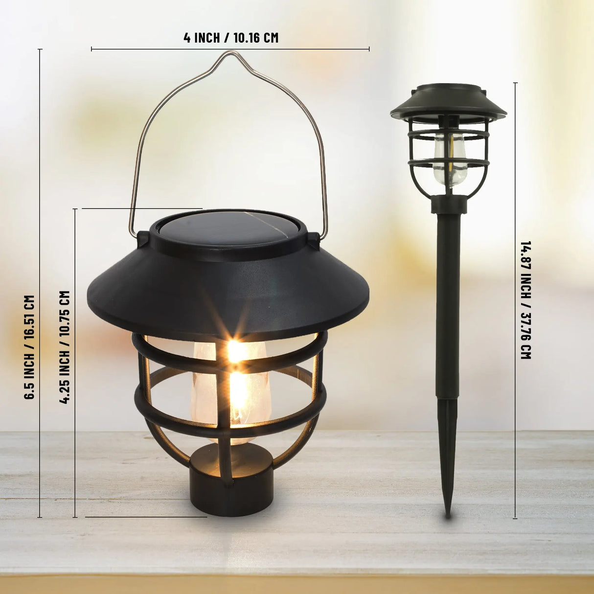 2-In-1 Solar Stake & Hanging Light, Set of 4 Crosslight
