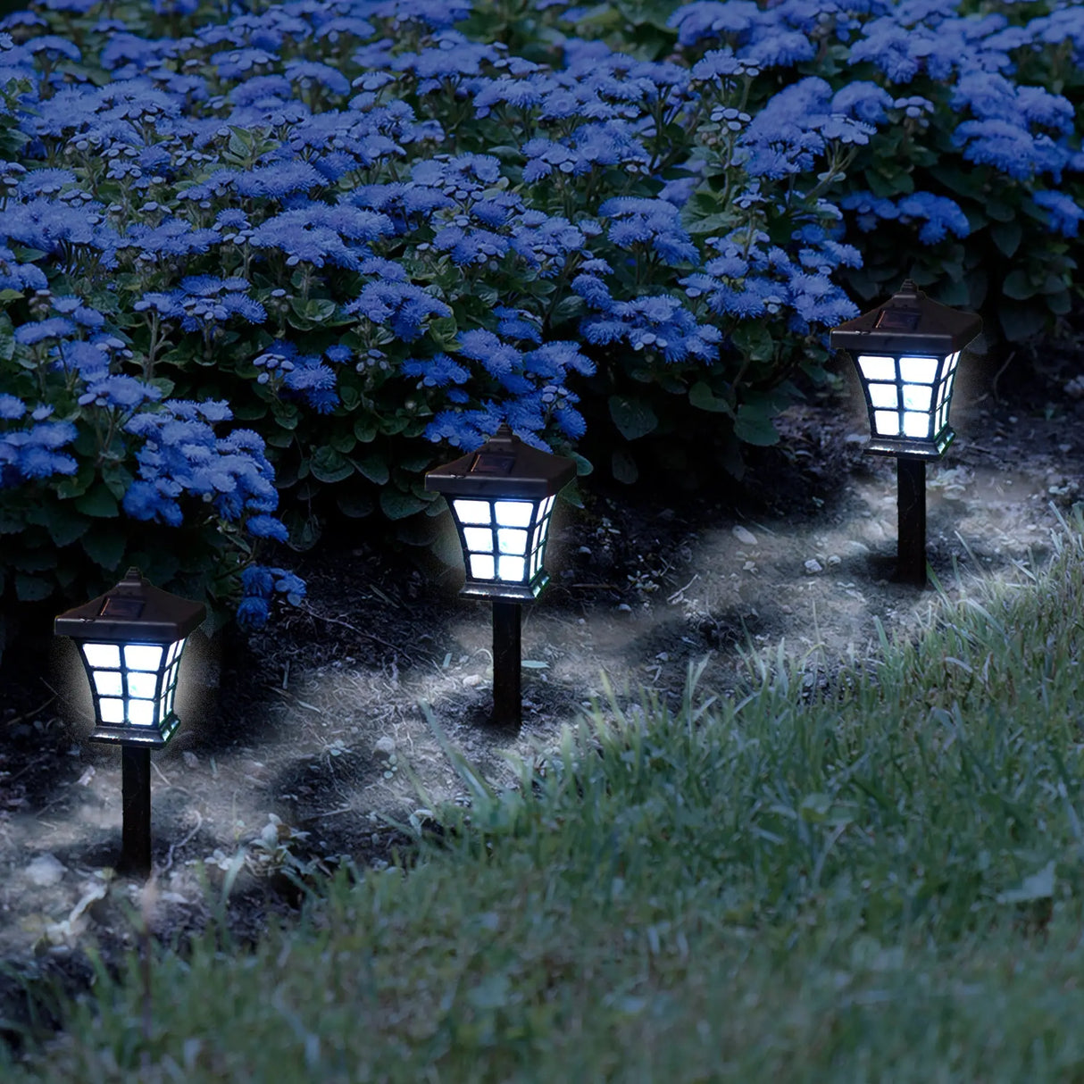 6 Pack Pagoda Solar Walkway Decorative Light, Illuminate your Garden | Perfect for Outdoor Pathways, Front Porch, Yards, Driveways (Black, Warm White) ShopFGI