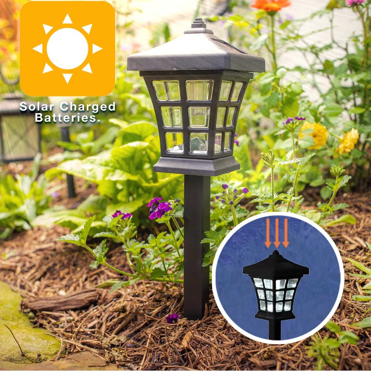 6 Pack Pagoda Solar Walkway Decorative Light, Illuminate your Garden | Perfect for Outdoor Pathways, Front Porch, Yards, Driveways (Black, Warm White) ShopFGI