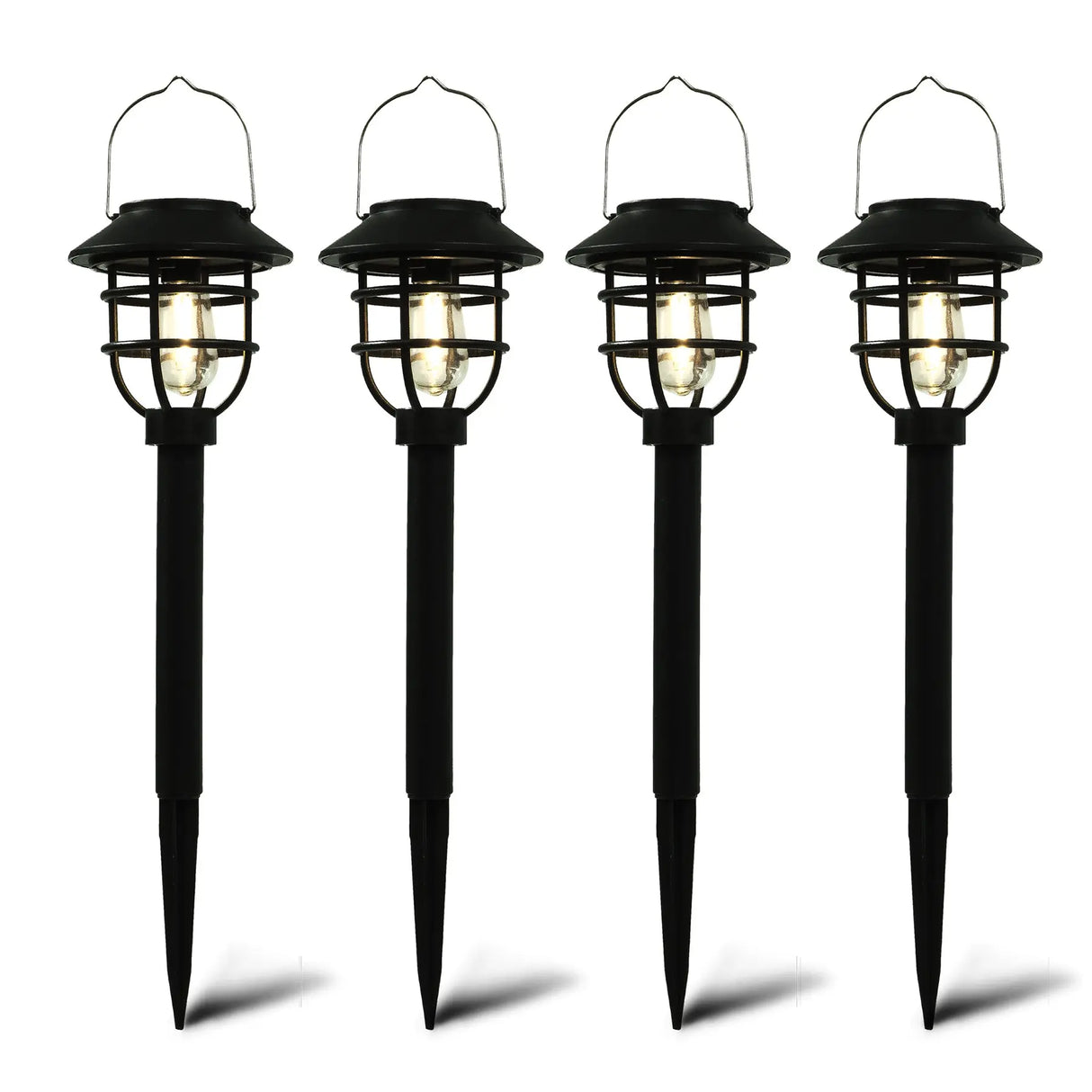 2-In-1 Solar Stake & Hanging Light, Set of 4 Crosslight