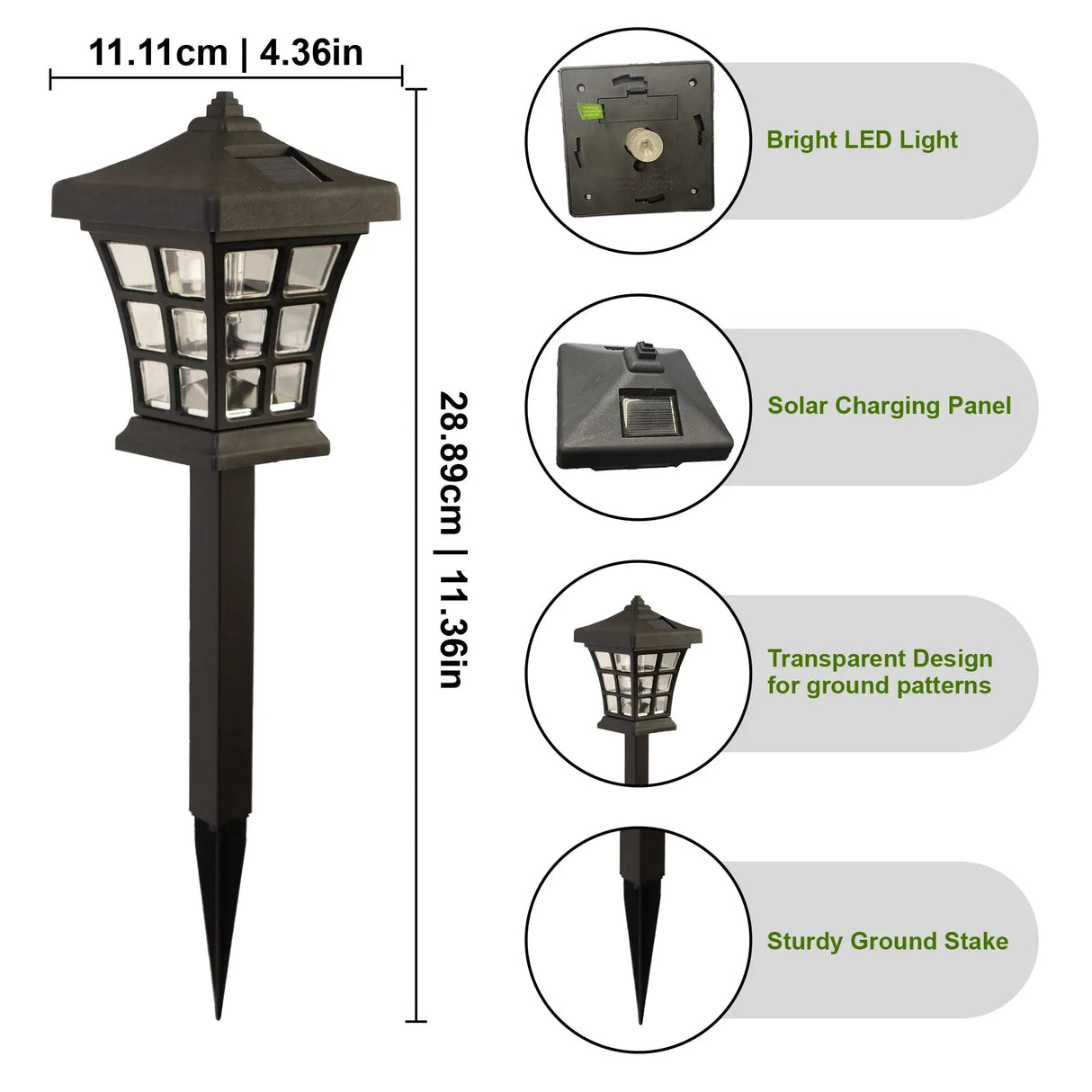 6 Pack Pagoda Solar Walkway Decorative Light, Illuminate your Garden | Perfect for Outdoor Pathways, Front Porch, Yards, Driveways (Black, Warm White) ShopFGI