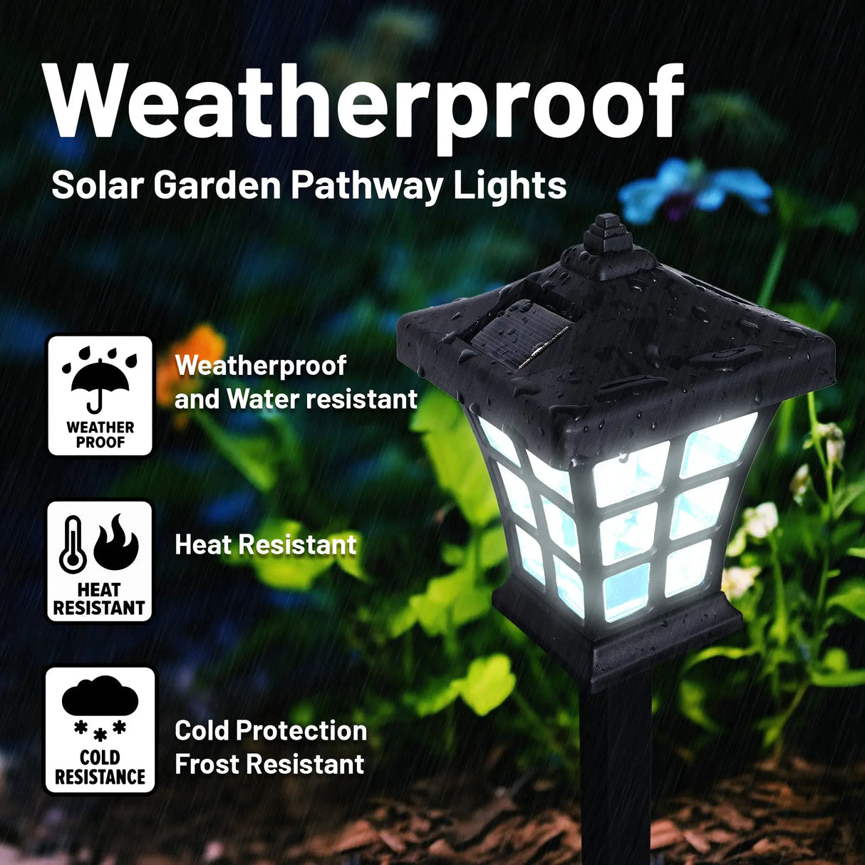6 Pack Pagoda Solar Walkway Decorative Light, Illuminate your Garden | Perfect for Outdoor Pathways, Front Porch, Yards, Driveways (Black, Warm White) ShopFGI
