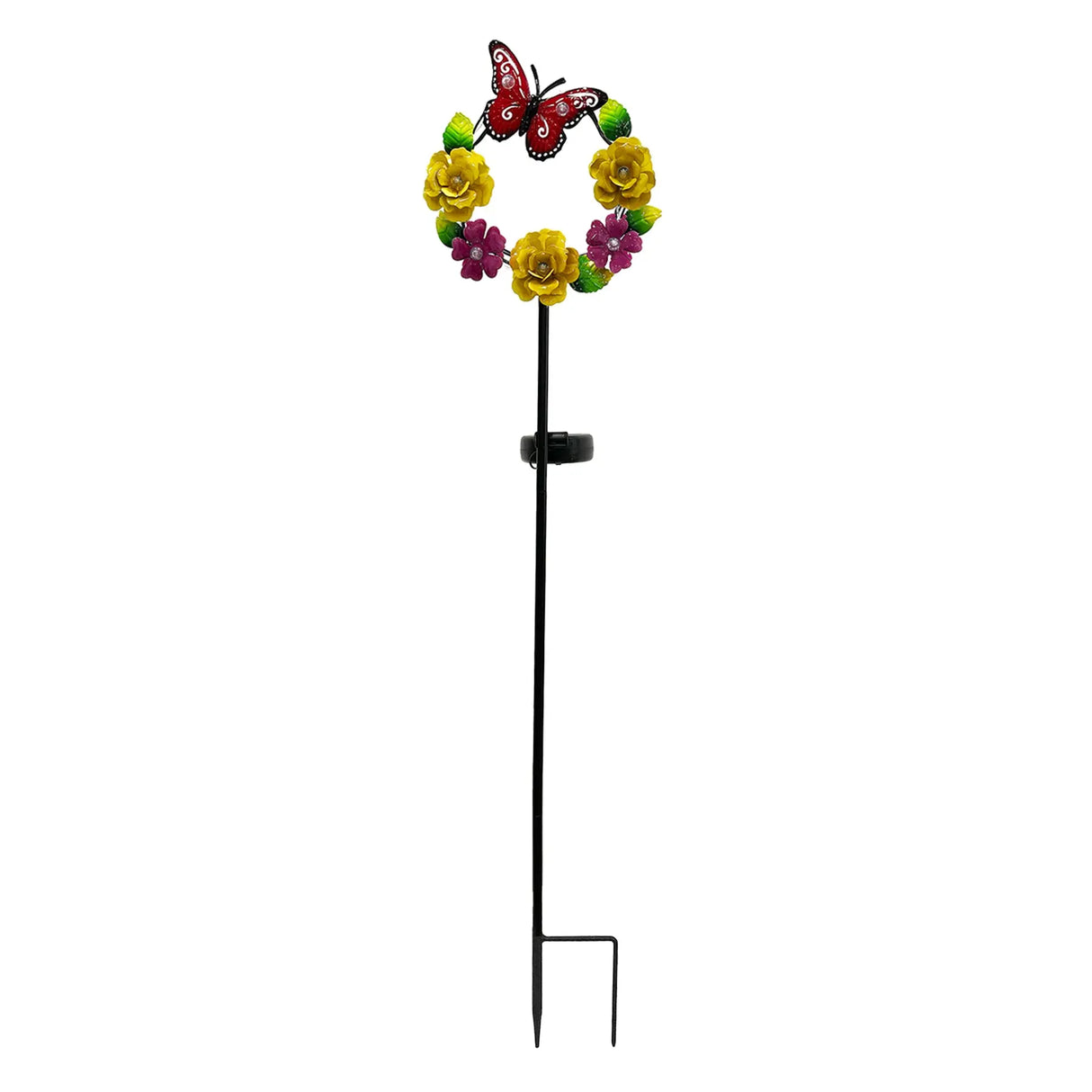 Butterfly & Flower Wreath Solar Garden Stake ShopFGI