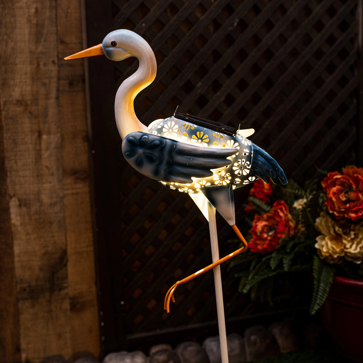 Flamingo and Crane Solar Garden Stake, Set of 2 - 36" ShopFGI