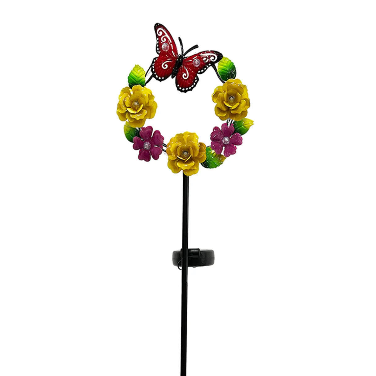 Butterfly & Flower Wreath Solar Garden Stake ShopFGI