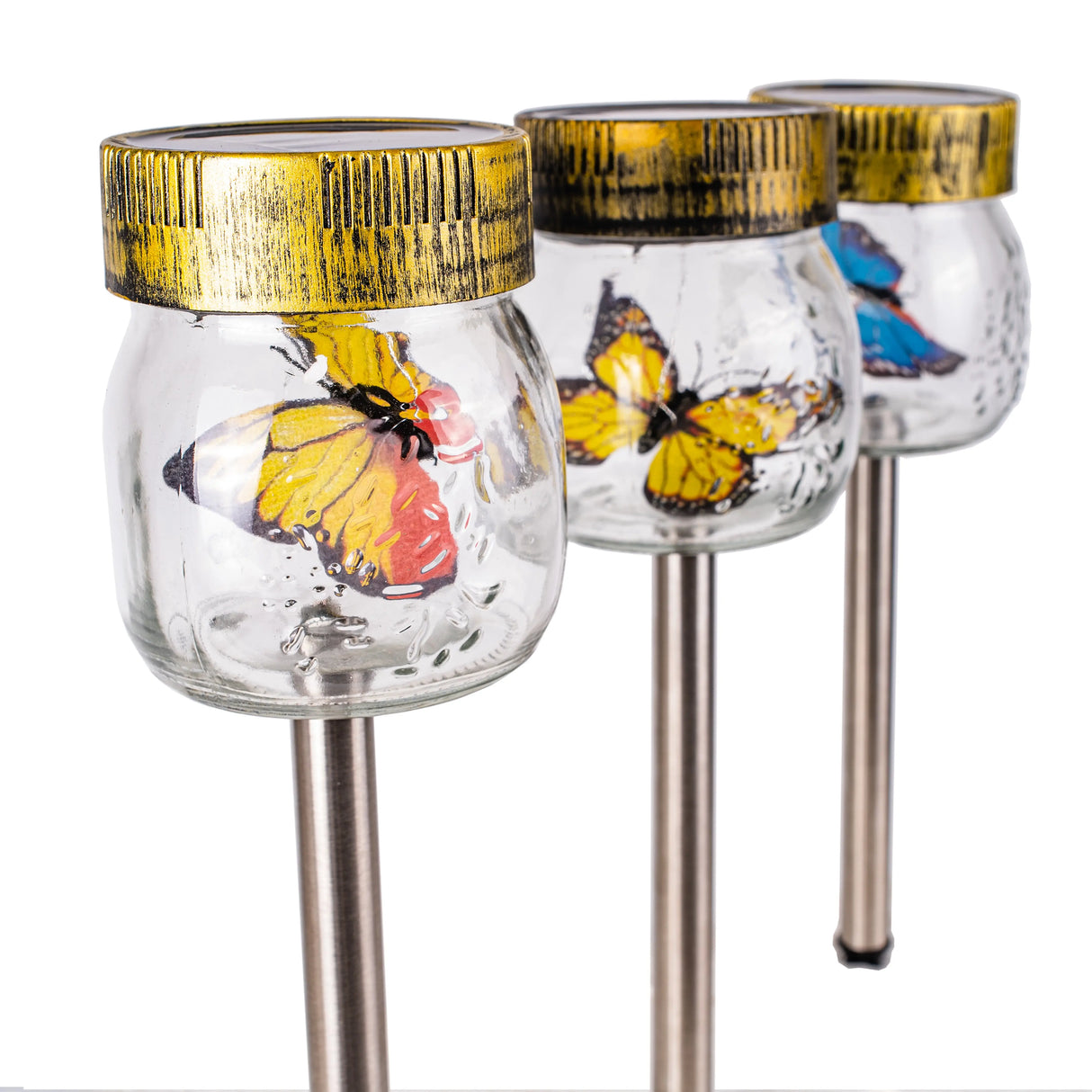 Butterfly Jar Solar Pathway Lights, Set of 3 ShopFGI
