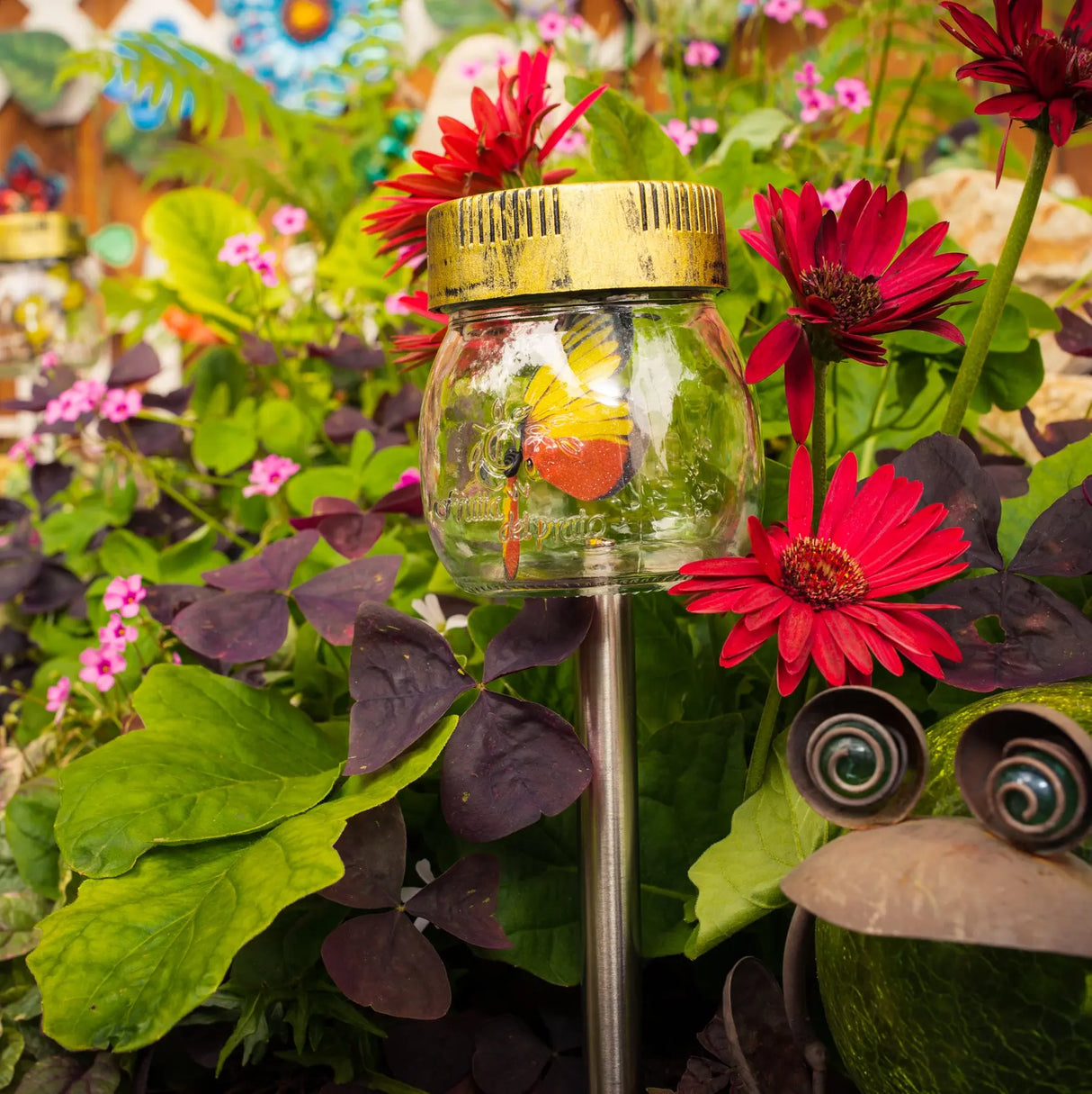 Butterfly Jar Solar Pathway Lights, Set of 3 ShopFGI