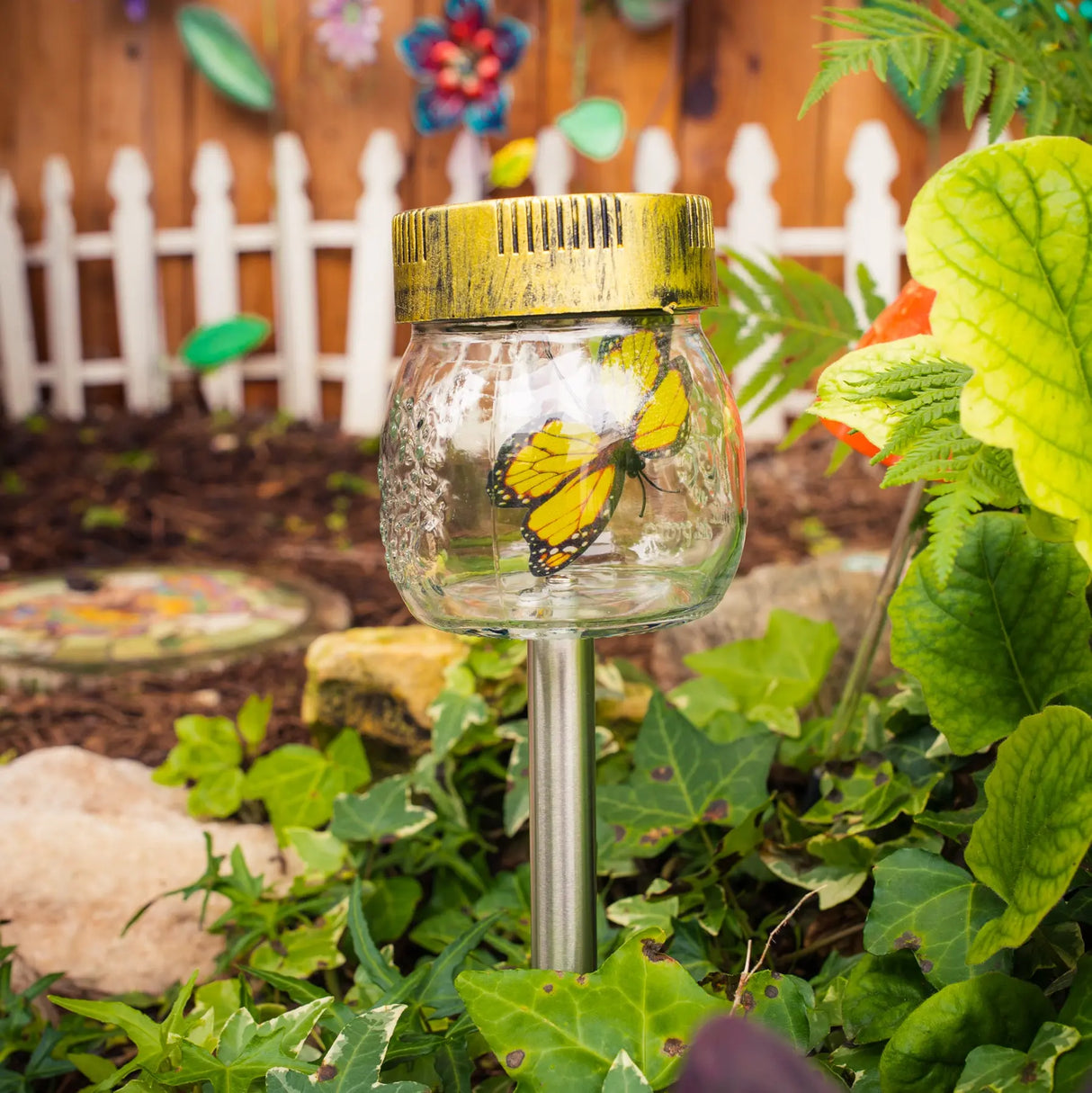 Butterfly Jar Solar Pathway Lights, Set of 3 ShopFGI