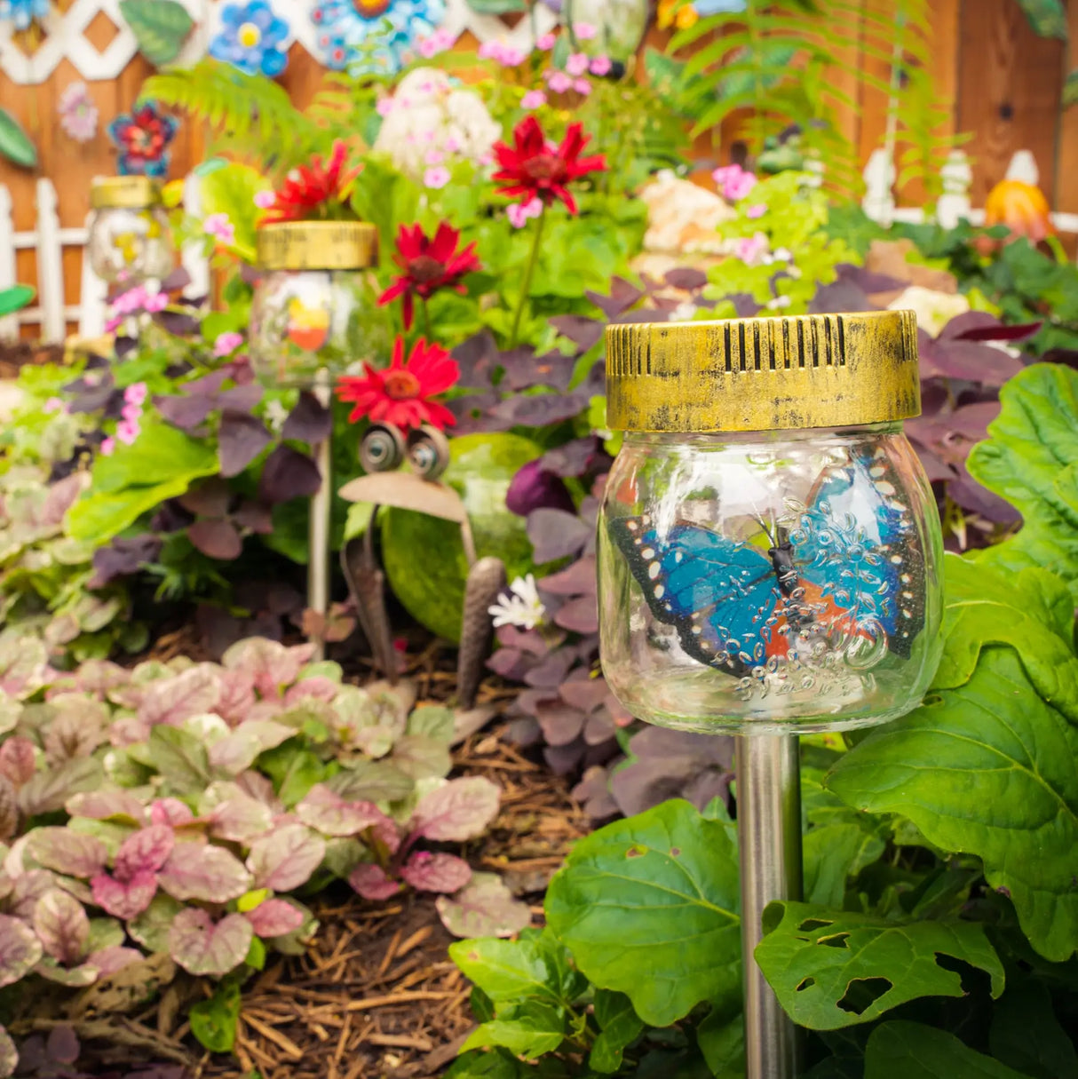 Butterfly Jar Solar Pathway Lights, Set of 3 ShopFGI