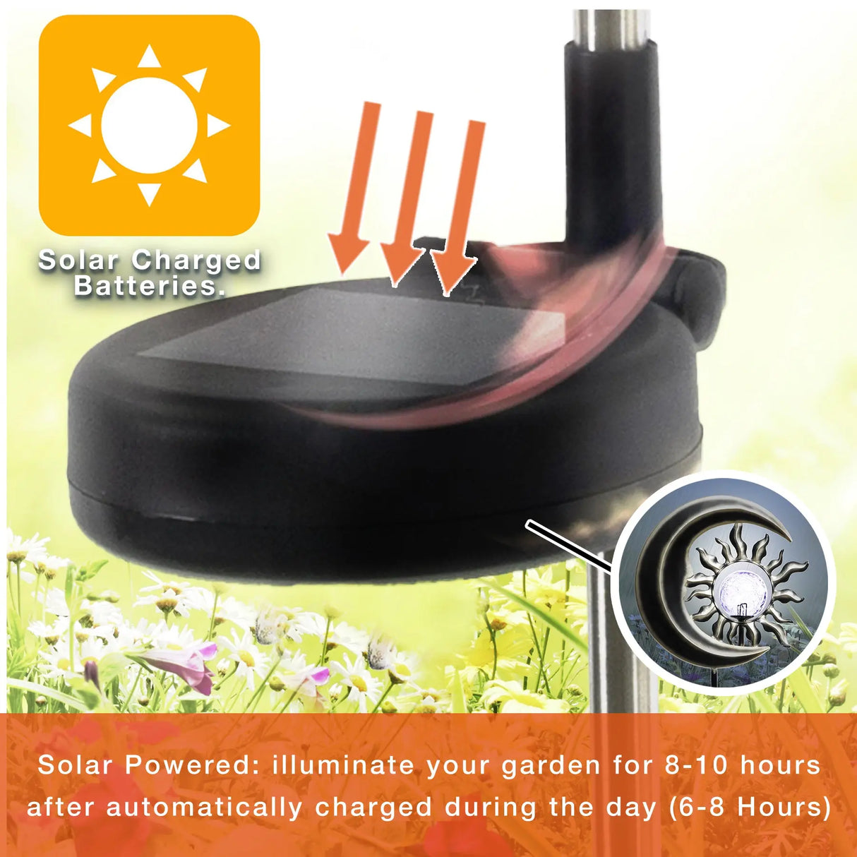 Sun & Moon Solar Garden Stake 42" ShopFGI
