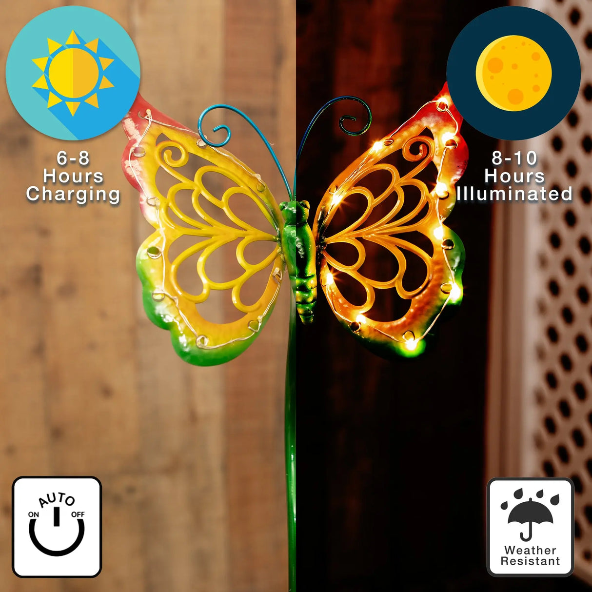 Kinetic Butterfly Solar Garden Stake Crosslight
