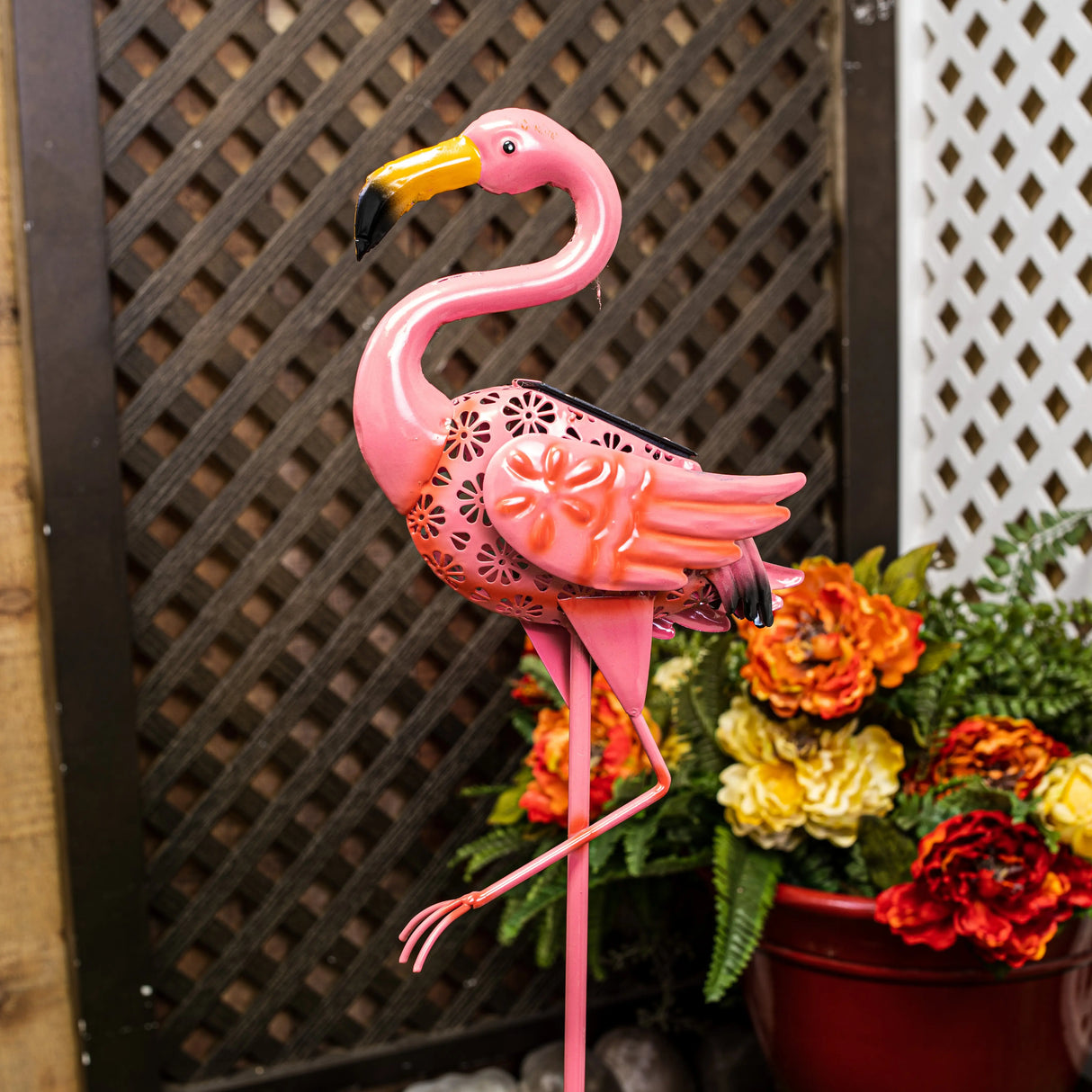 Flamingo and Crane Solar Garden Stake, Set of 2 - 36" ShopFGI
