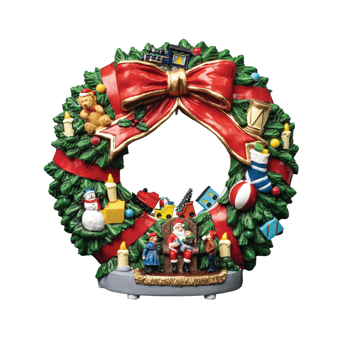 FG Square Animated Wreath - Christmas Village Accessory ShopFGI