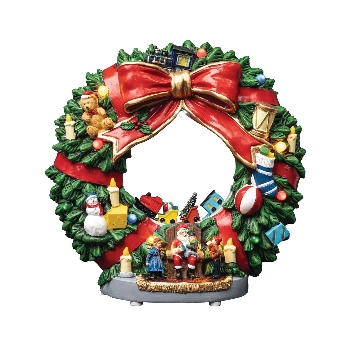 FG Square Animated Wreath - Christmas Village Accessory ShopFGI