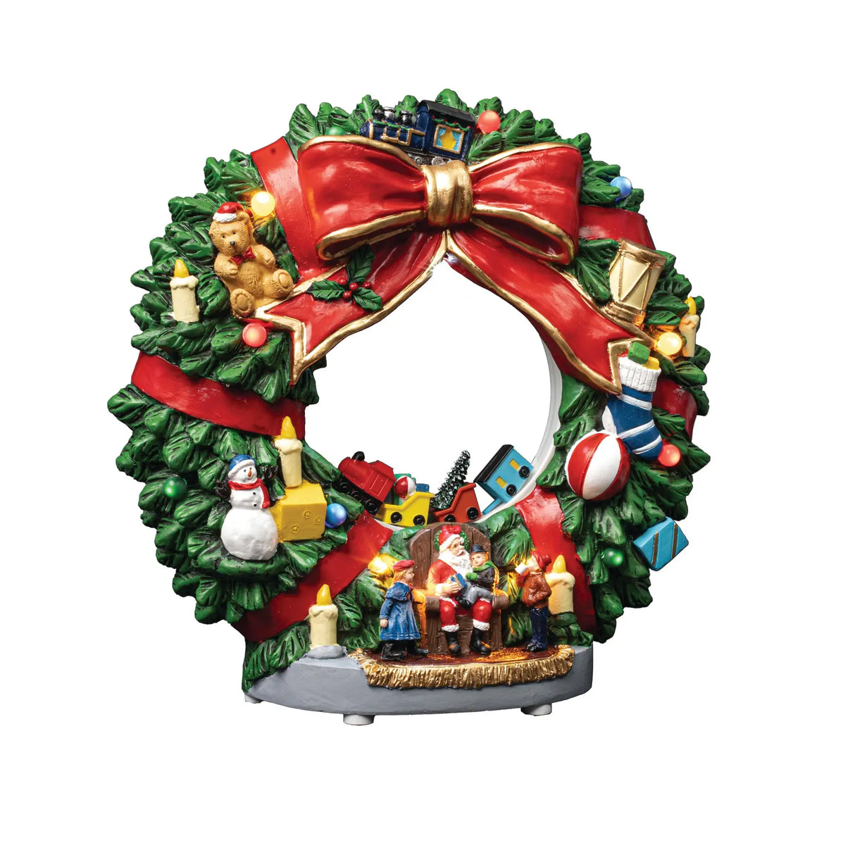 FG Square Animated Wreath - Christmas Village Accessory ShopFGI