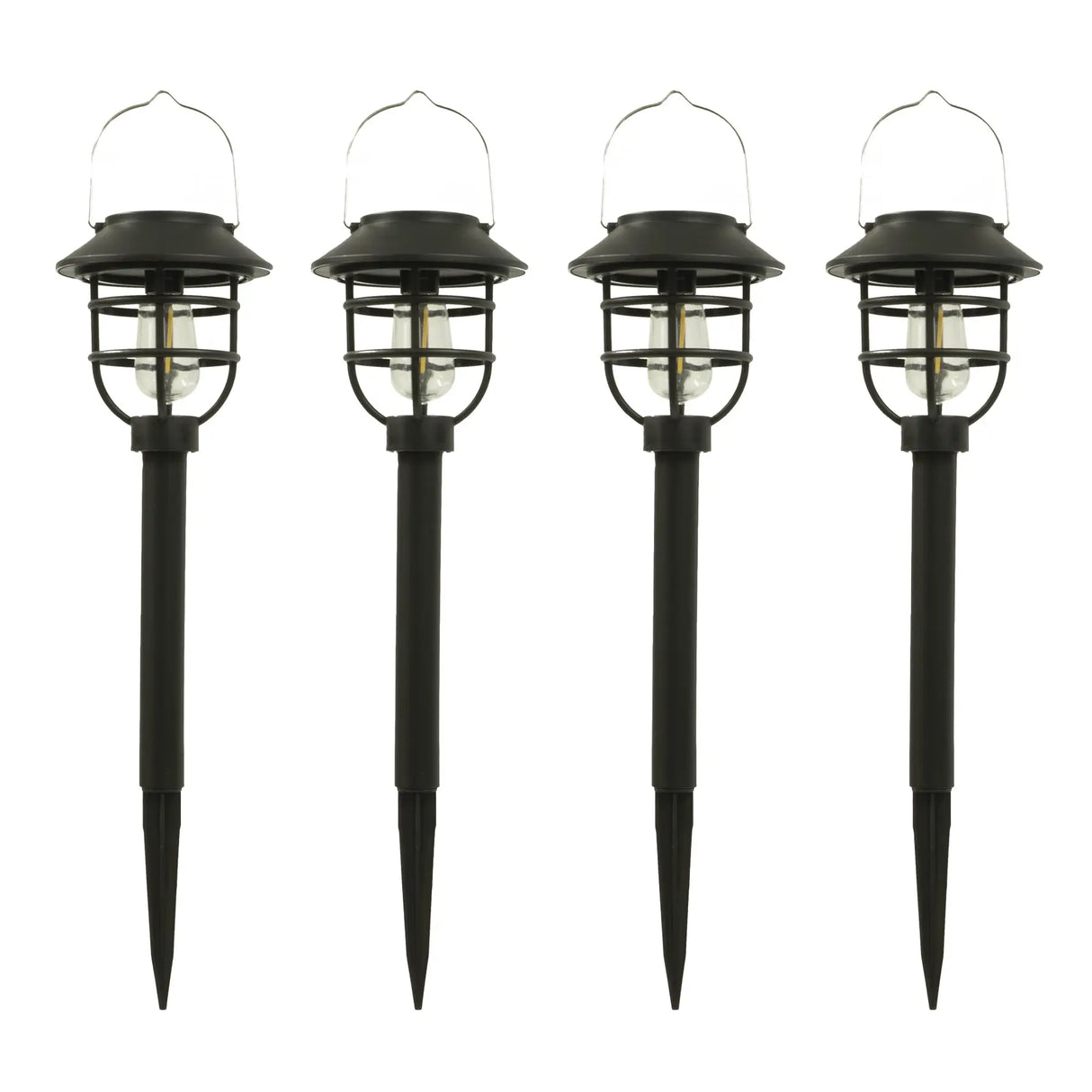 2-In-1 Solar Stake & Hanging Light, Set of 4 Crosslight