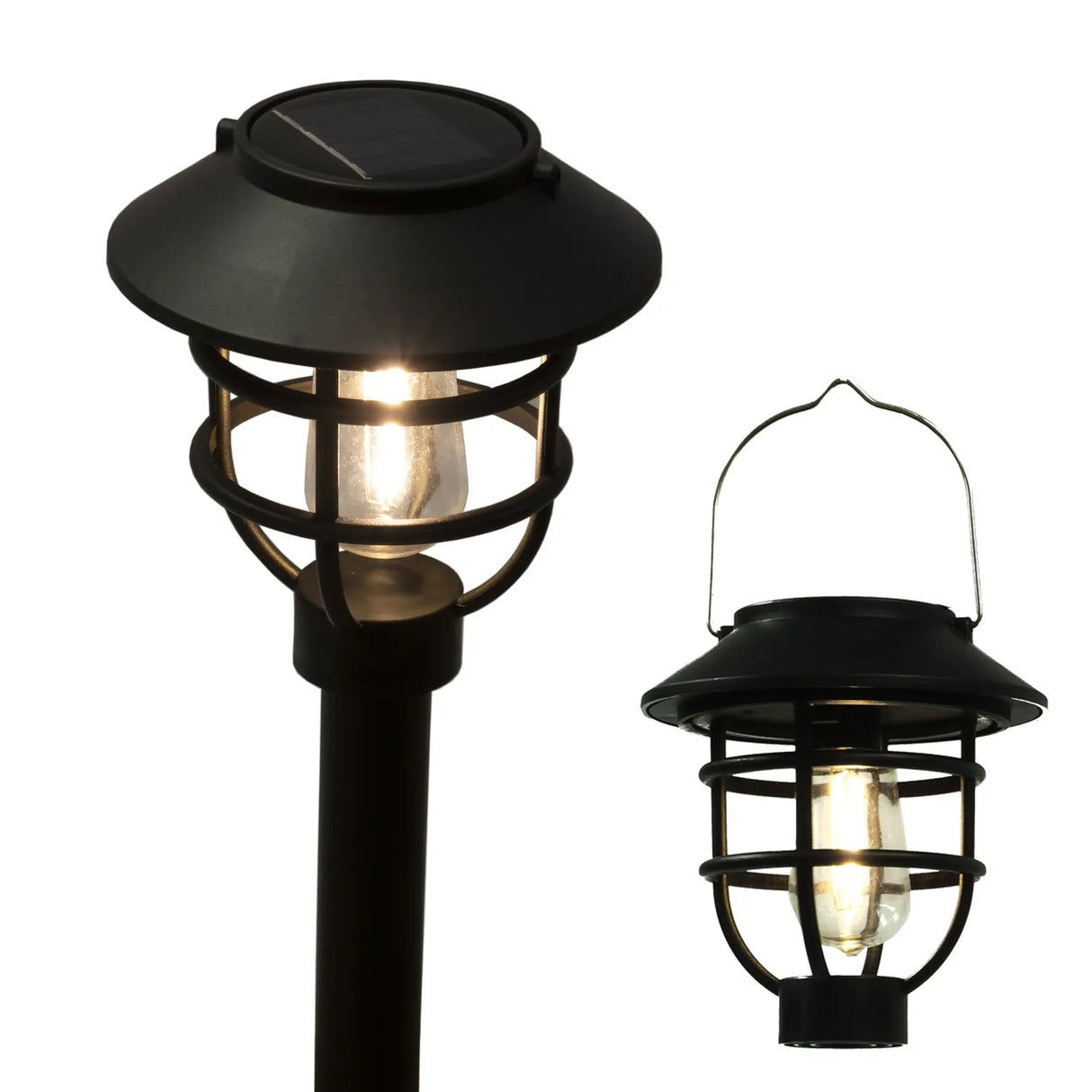 2-In-1 Solar Stake & Hanging Light, Set of 4 Crosslight
