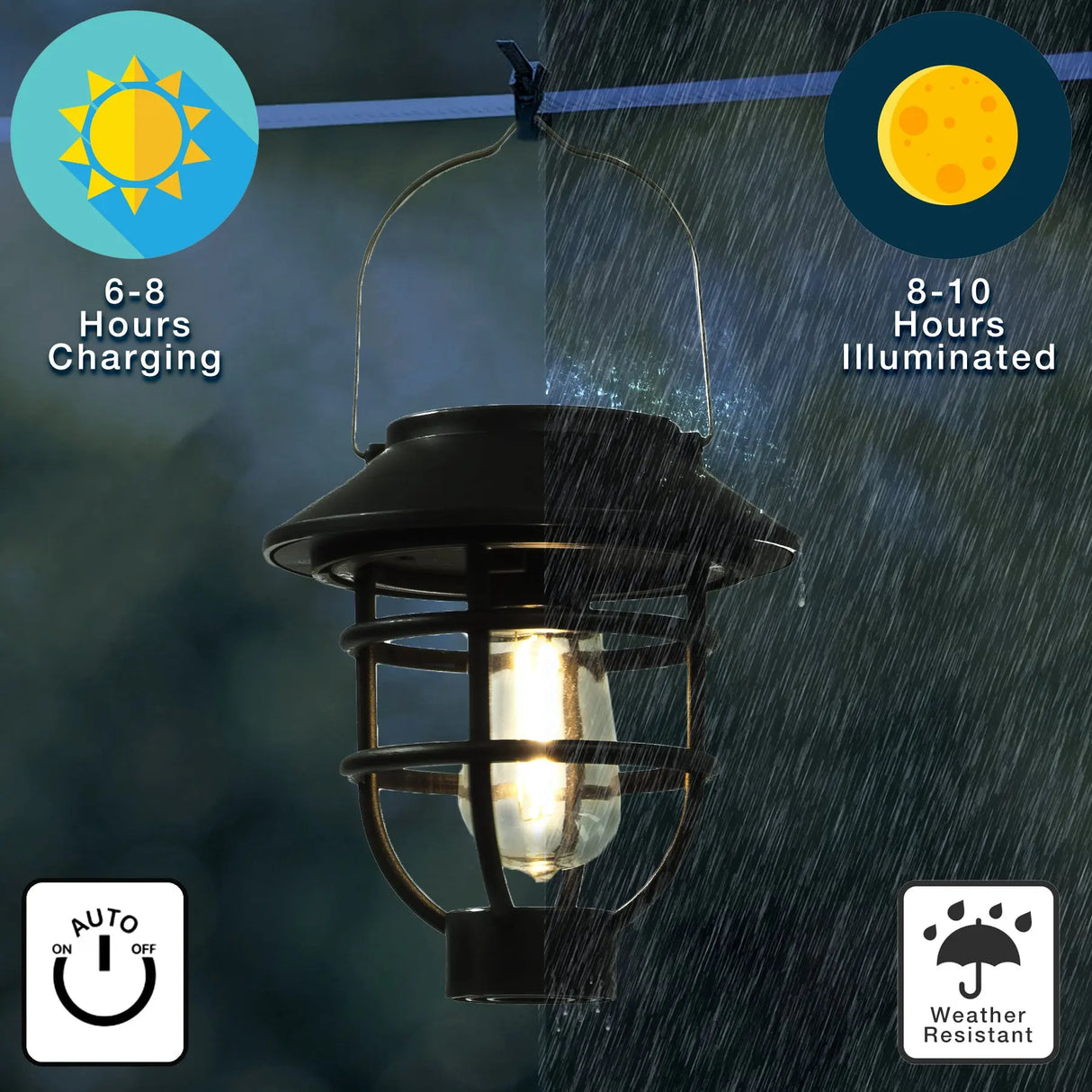 2-In-1 Solar Stake & Hanging Light, Set of 4 Crosslight