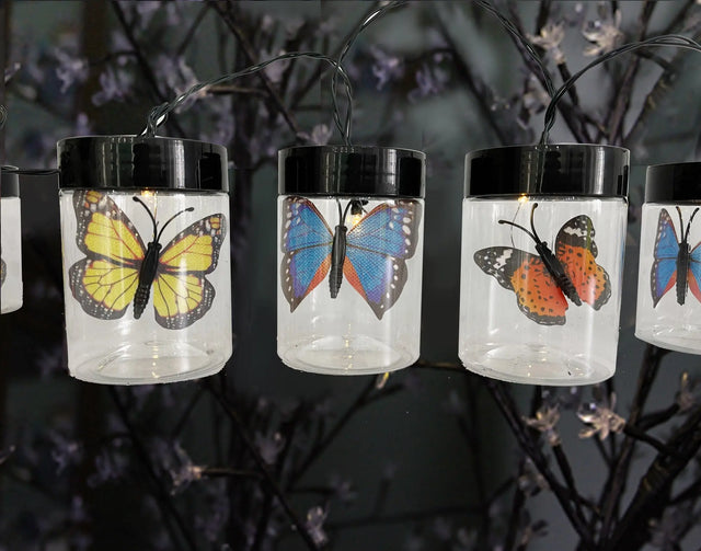 Butterfly Jar Solar String Light, 10 Count Light Crosslight