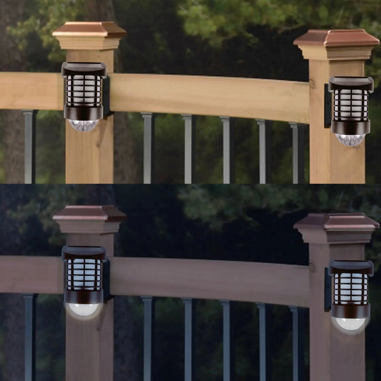 Fence Post Solar Light, Set of 4 (Brown) ShopFGI