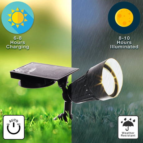 Outdoor Solar Spotlight 50 Lumens, Set of 1 (Black) Crosslight