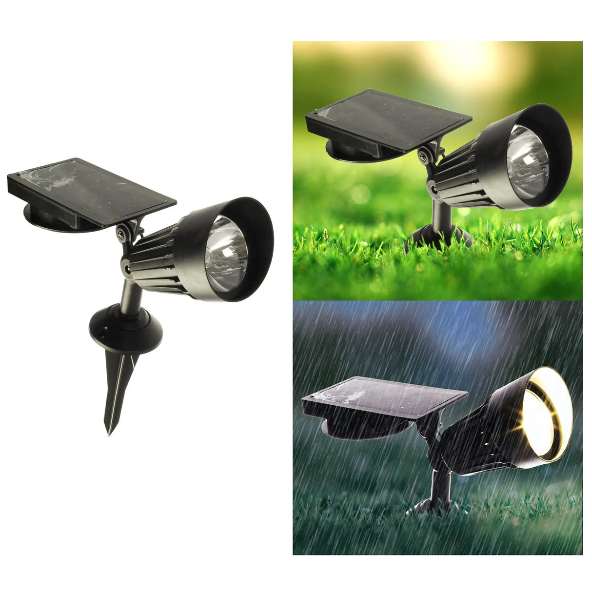 Outdoor Solar Spotlight 50 Lumens, Set of 1 (Black) Crosslight
