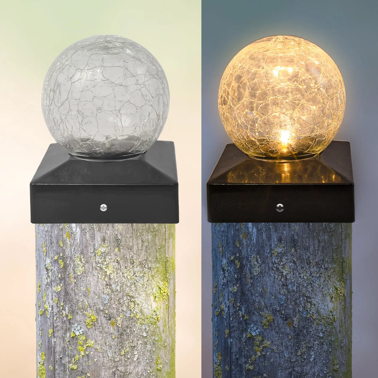 Crackle Ball Solar Post Cap, Set of 2 ShopFGI