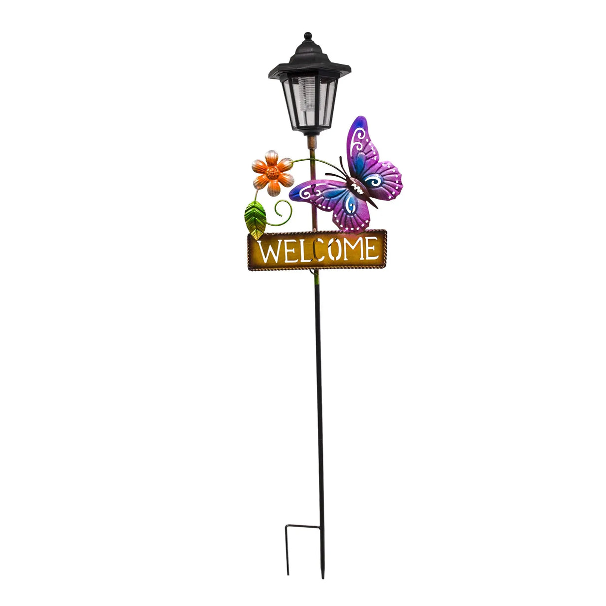 Butterfly Welcome Sign Solar Garden Stake ShopFGI