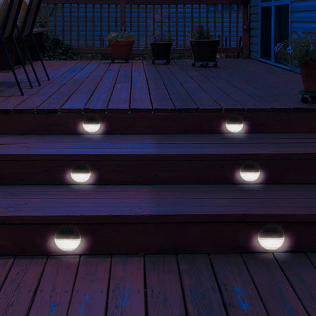 Solar Circular Deck Light, Set of 4 (Black) ShopFGI