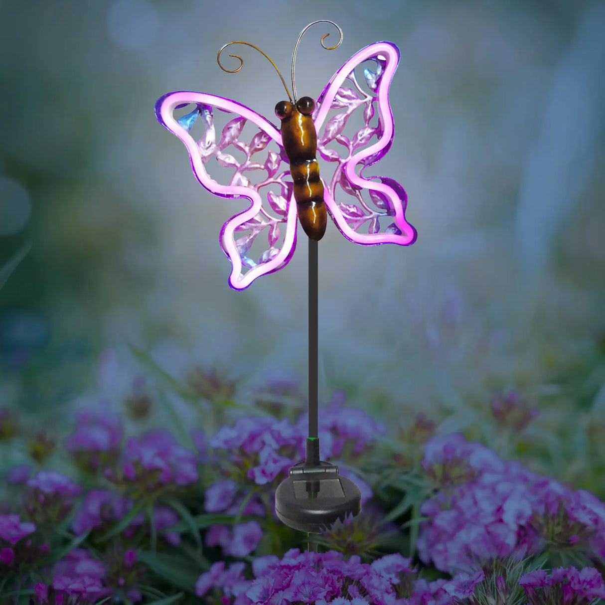Neon Butterfly Solar Stake Light ShopFGI