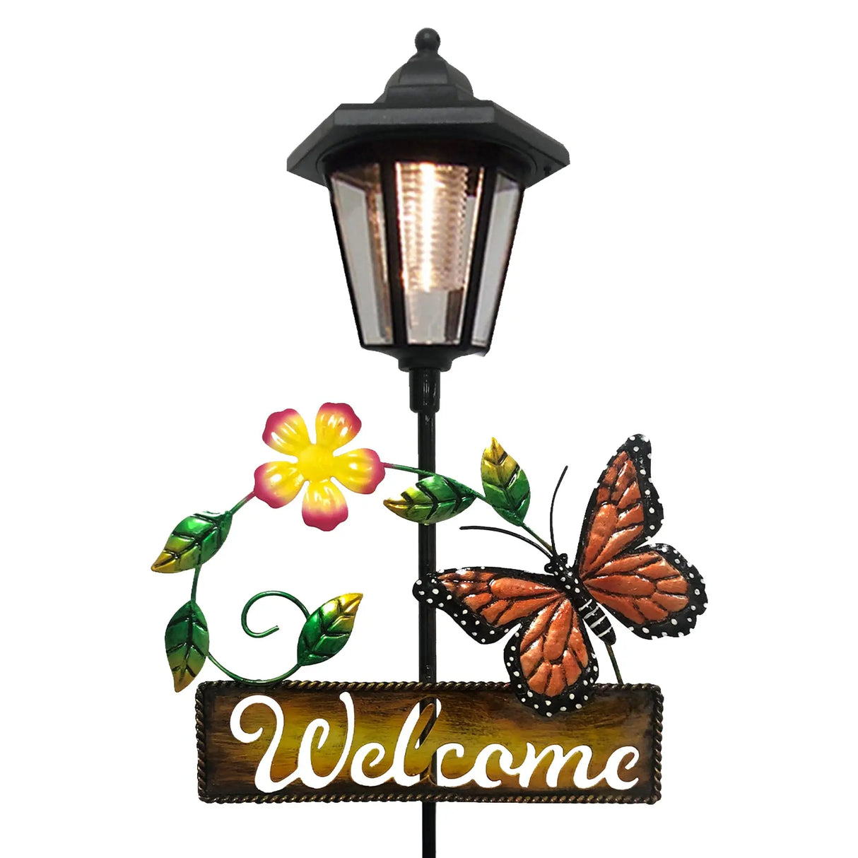 Monarch Butterfly Welcome Sign Solar Stake Light ShopFGI