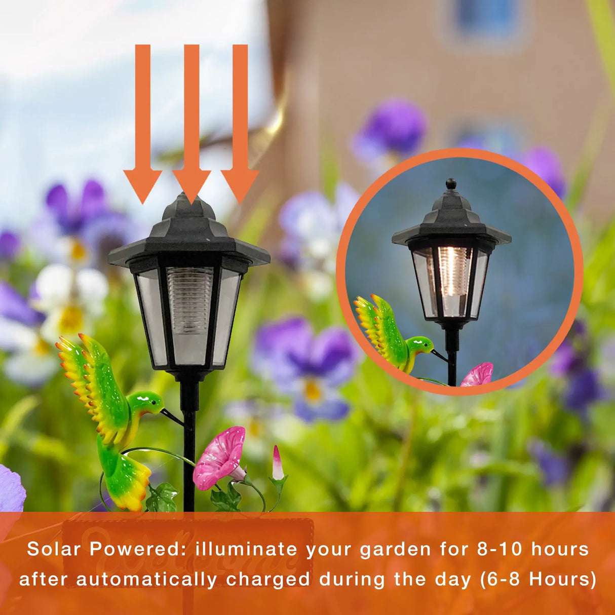 Hummingbird Welcome Sign Solar Stake Light ShopFGI