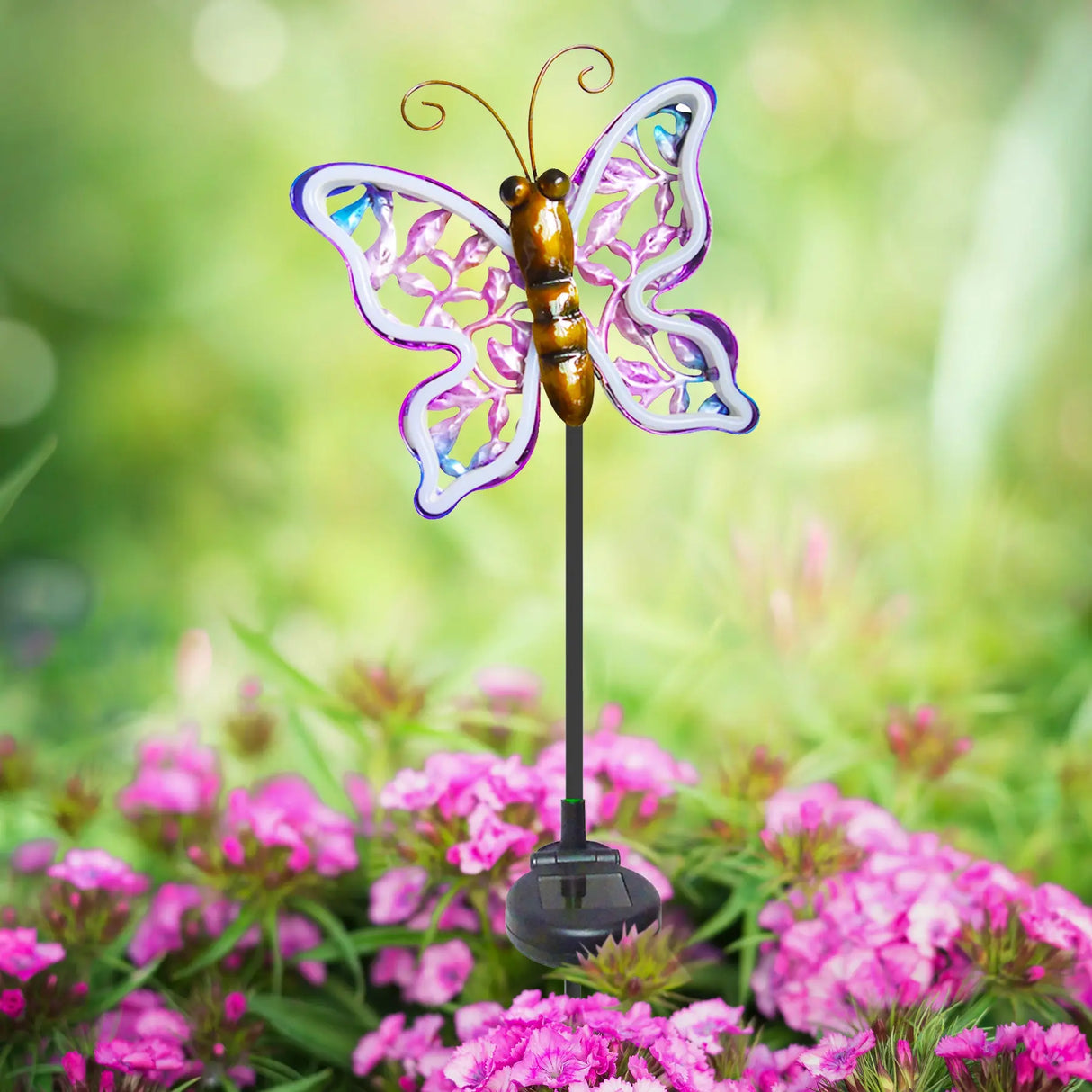 Neon Butterfly Solar Stake Light ShopFGI