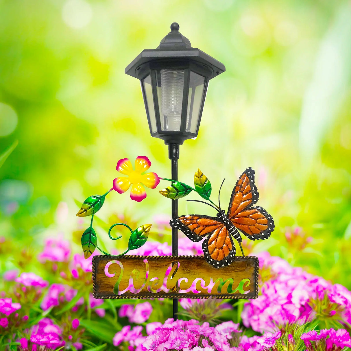 Monarch Butterfly Welcome Sign Solar Stake Light ShopFGI