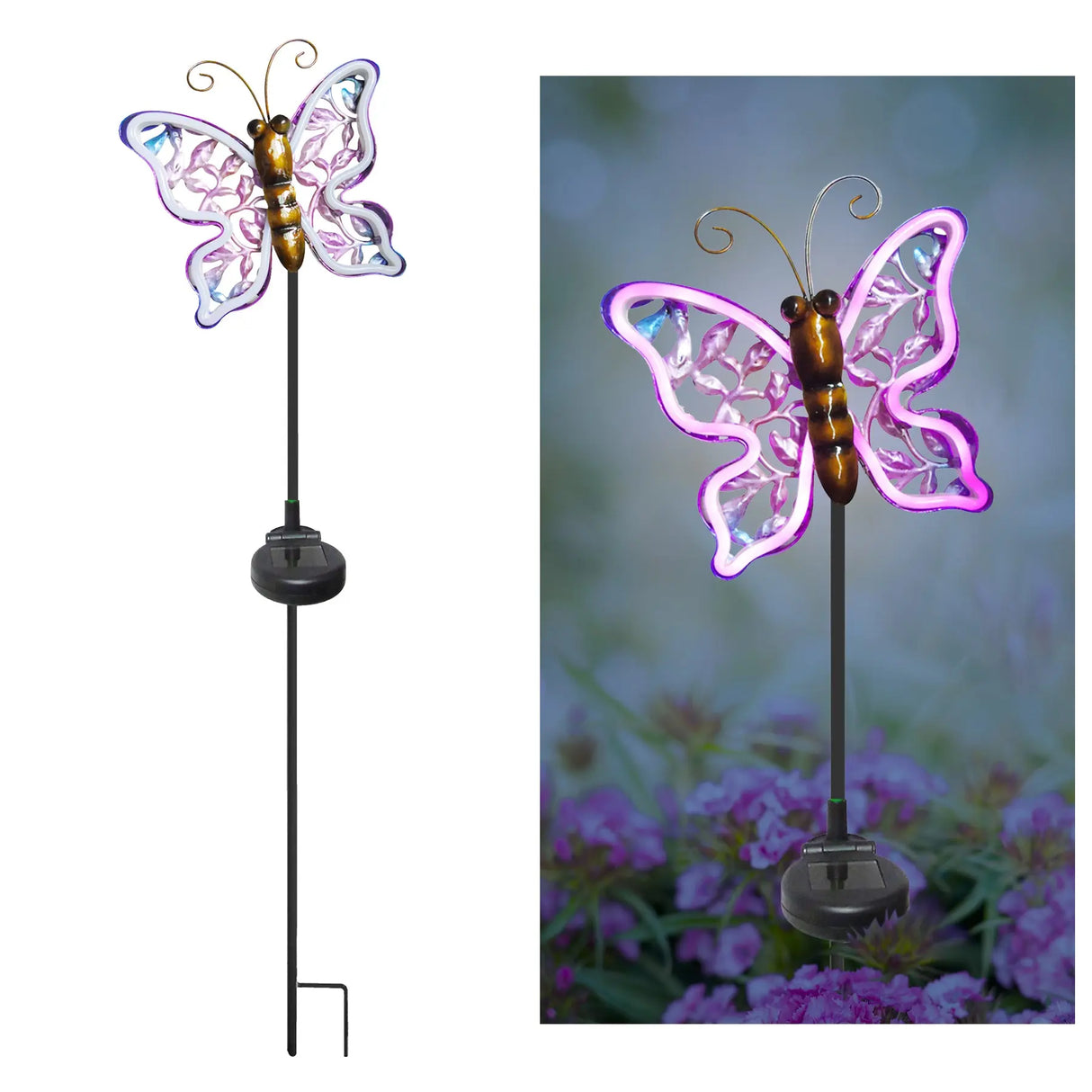 Neon Butterfly Solar Stake Light ShopFGI