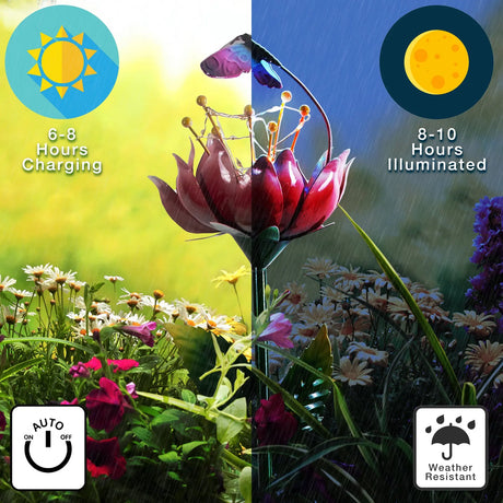Flower and Butterfly Solar Garden Stake ShopFGI