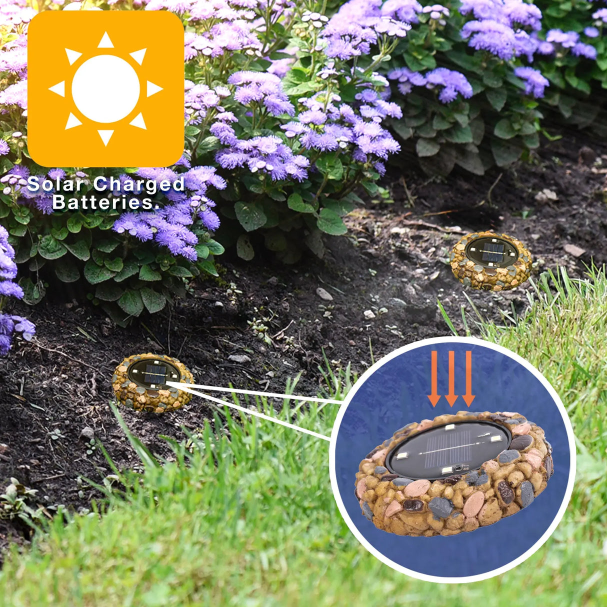 Solar LED Rock Driveway Markers, Set of 2 ShopFGI