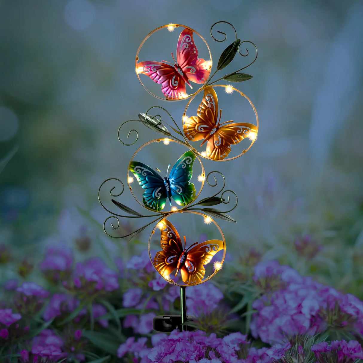 Metal Butterfly Solar Garden Stake Crosslight
