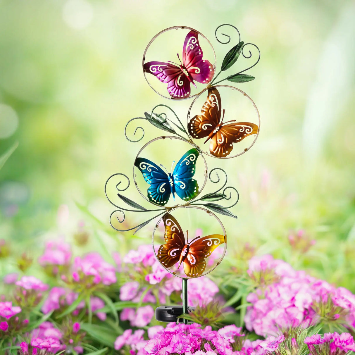 Metal Butterfly Solar Garden Stake Crosslight