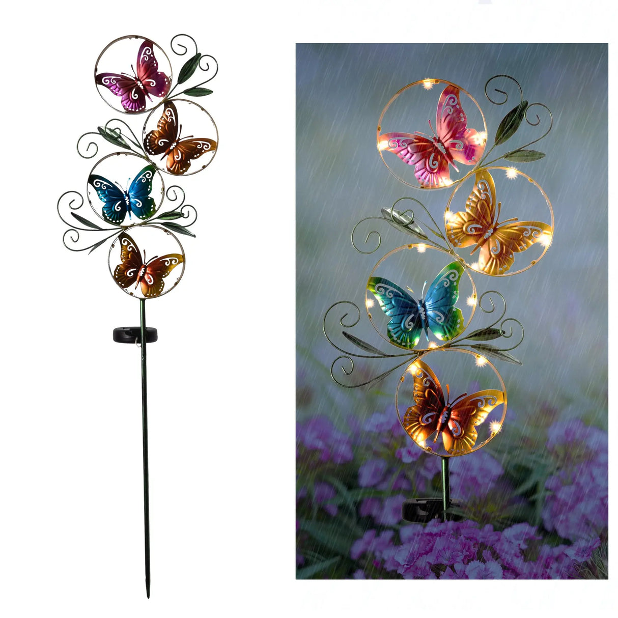 Metal Butterfly Solar Garden Stake Crosslight