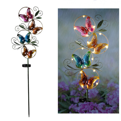 Metal Butterfly Solar Garden Stake Crosslight