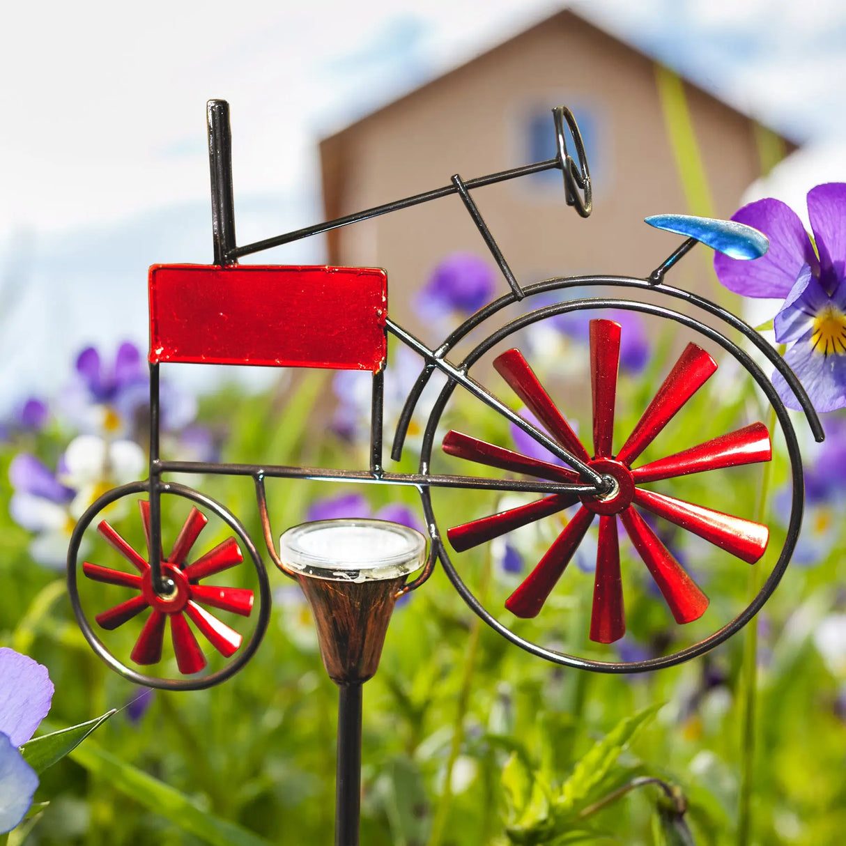 Tractor and Bike Solar Garden Stake ShopFGI